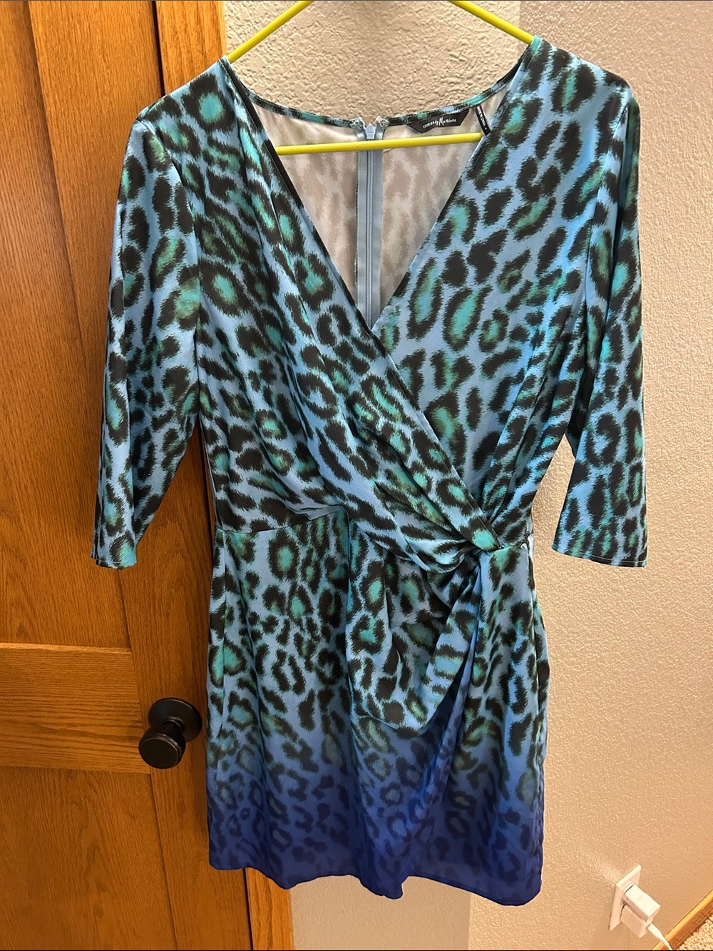 Guess by Marciano Blue and Teal Animal Print Dress